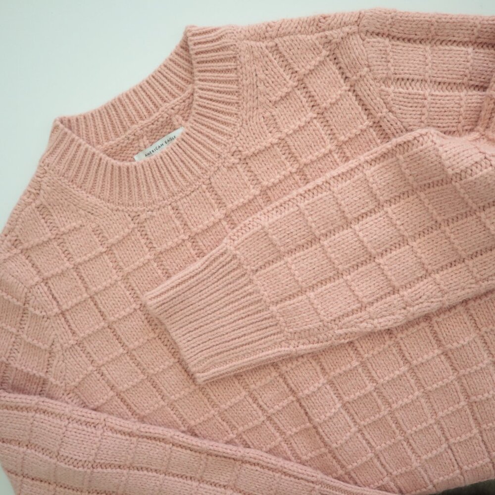 American Eagle Waffle Crewneck Sweater | S